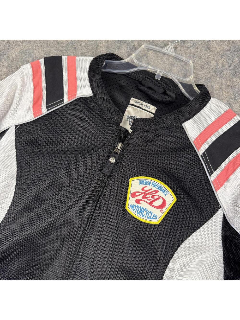 Harley Davidson Women’s Full Zip Riding Gear Jacket Black White Pink Size 1W 636